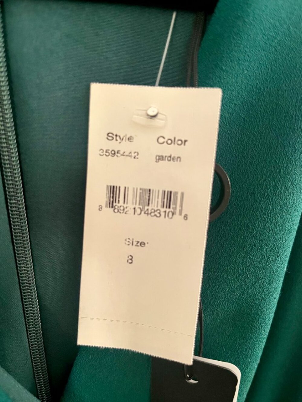 NWT Black Halo Bruna Emerald Faux Wrap Dress Size 8 - Picture 4 of 5